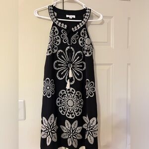 THML Black Embroidered Floral Dress Size XS